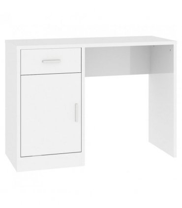 vidaXL Desk with Drawer&Cabinet High Gloss White 100x40x73 cm Engineered Wood