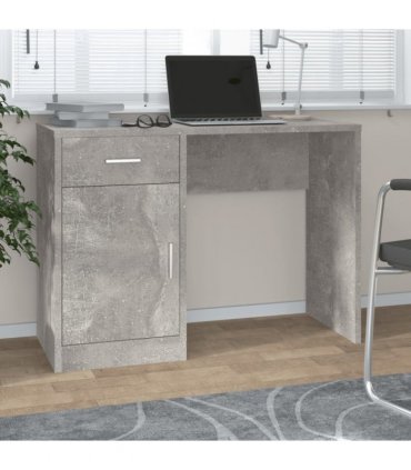 vidaXL Desk with Drawer&Cabinet Concrete Grey 100x40x73 cm Engineered Wood