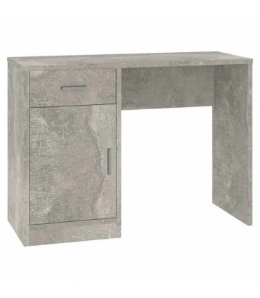 vidaXL Desk with Drawer&Cabinet Concrete Grey 100x40x73 cm Engineered Wood