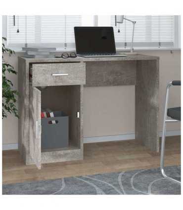 vidaXL Desk with Drawer&Cabinet Concrete Grey 100x40x73 cm Engineered Wood