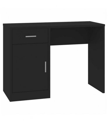 vidaXL Desk with Drawer&Cabinet Black 100x40x73 cm Engineered Wood