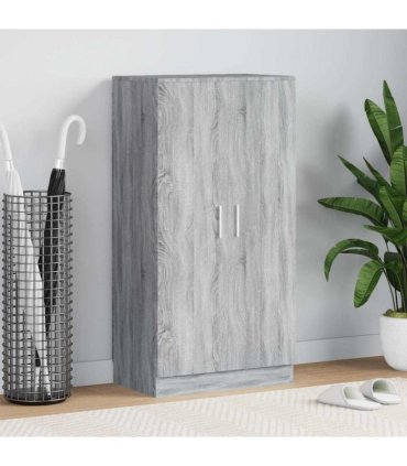vidaXL Shoe Cabinet Grey Sonoma 55x35x108 cm Engineered Wood