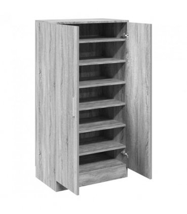 vidaXL Shoe Cabinet Grey Sonoma 55x35x108 cm Engineered Wood