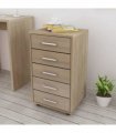 vidaXL Office Drawer Unit | Oak | Engineered wood, MDF, Aluminium | Medium