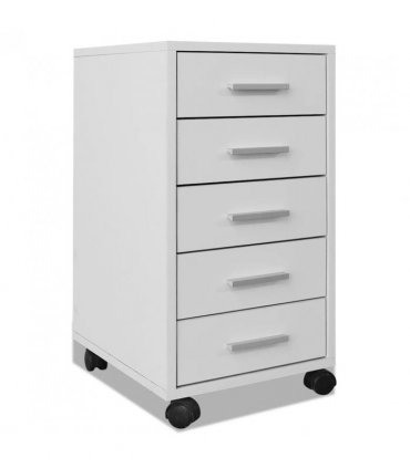 vidaXL Office Drawer Unit | White | Engineered wood, MDF, Aluminium | Compact