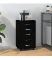 vidaXL Drawer Cabinet with Castors Black Engineered Wood