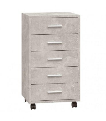 vidaXL Drawer Cabinet with Castors Concrete Grey Engineered Wood