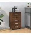 vidaXL Drawer Cabinet with Castors Brown Oak Engineered Wood