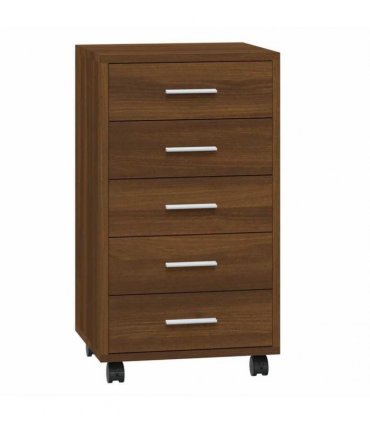 vidaXL Drawer Cabinet with Castors Brown Oak Engineered Wood