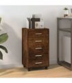 vidaXL Drawer Cabinet with Castors Smoked Oak Engineered Wood