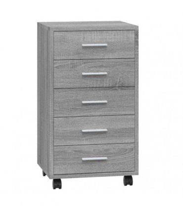 vidaXL Drawer Cabinet with Castors Grey Sonoma Engineered Wood