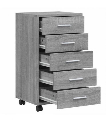 vidaXL Drawer Cabinet with Castors Grey Sonoma Engineered Wood