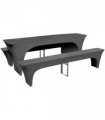 3 Slipcovers for Beer Table and Benches Stretch Black 220 x 70 x 80 cm