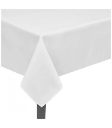 5 Tablecloths White 100 x 100 cm