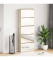 vidaXL Shoe Cabinet 5-Layer Mirror Oak 63x17x169.5 cm