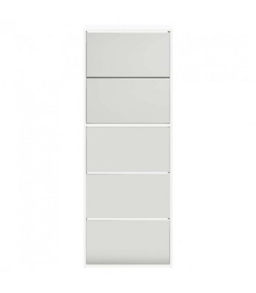 vidaXL Shoe Cabinet 5-Layer Mirror White 63x17x169.5 cm