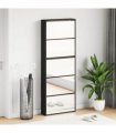 vidaXL Shoe Cabinet with Mirror 5-Layer Black 63x17x169.5 cm