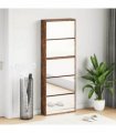 vidaXL Shoe Cabinet with Mirror 5-Layer Smoked Oak 63x17x169.5 cm