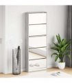 vidaXL Shoe Cabinet with Mirror 5-Layer Grey Sonoma 63x17x169.5 cm