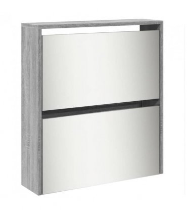 vidaXL Shoe Cabinet with Mirror 5-Layer Grey Sonoma 63x17x169.5 cm