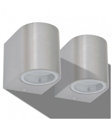 vidaXL Outdoor LED Wall Lights 2 pcs Round Downwards — Model: down light