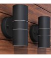 vidaXL Outdoor LED Wall Lights 2 pcs Stainless Steel Up/Downwards — Colour: black, Model: up and down light