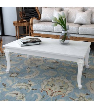 vidaXL Coffee Table 115x65x42 cm High Gloss White — Size: 115 x 65 x 42 cm