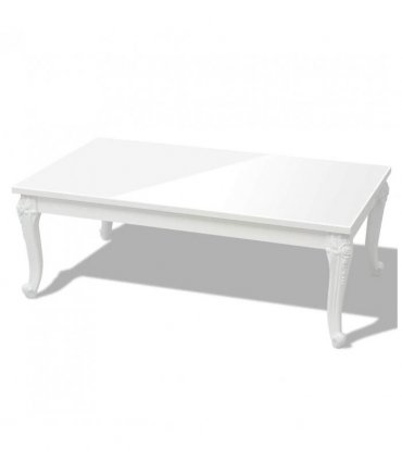 vidaXL Coffee Table 115x65x42 cm High Gloss White — Size: 115 x 65 x 42 cm