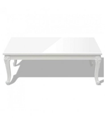 vidaXL Coffee Table 115x65x42 cm High Gloss White — Size: 115 x 65 x 42 cm