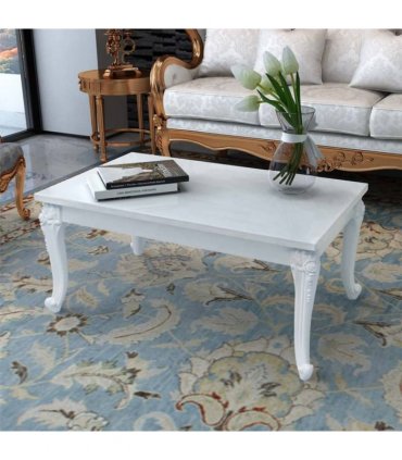 vidaXL Coffee Table High Gloss White 100x50x42 cm Engineered Wood — Size: 100 x 50 x 42 cm
