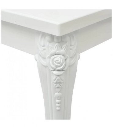 vidaXL Dining Table 116x66x76 cm High Gloss White — Size: 116 x 66 x 76 cm