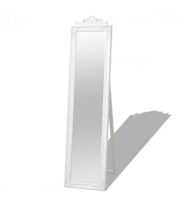 vidaXL Free-Standing Mirror Baroque Style 160x40 cm White