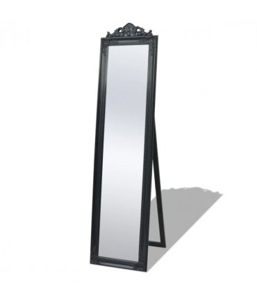 vidaXL Free-Standing Mirror Baroque Style 160x40 cm Black