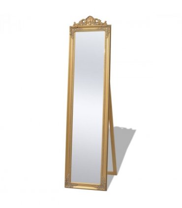 vidaXL Free-Standing Mirror Baroque Style 160x40 cm Gold