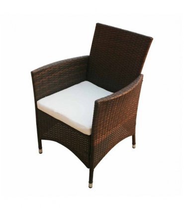 vidaXL Patio Furniture | Brown | Steel frame, Poly Rattan, Aluminium feet, Glass