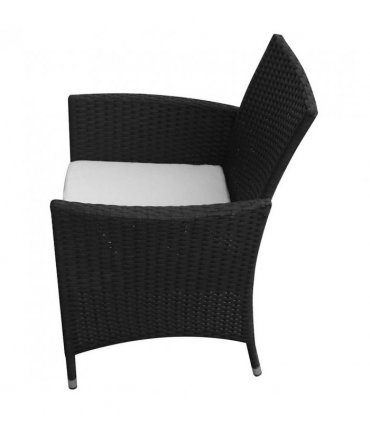 vidaXL Patio Furniture | Black | Poly Rattan, Steel, Glass | Medium