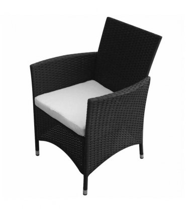 vidaXL Patio Furniture | Black | Poly Rattan, Steel, Glass | Medium
