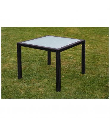 vidaXL Patio Furniture | Black | Poly Rattan, Steel, Glass | Medium