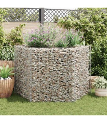 vidaXL Hexagonal Gabion Raised Bed 160x140x100 cm — Size: 160 x 140 x 100 cm