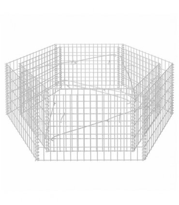 vidaXL Gabion Raised Bed | Silver | Galvanised Steel | 160x140x50 cm — Size: 160 x 140 x 50 cm