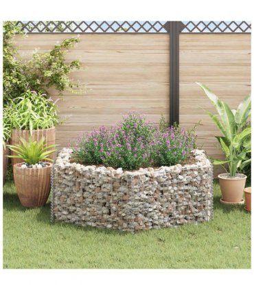vidaXL Gabion Raised Bed | Silver | Galvanised Steel | 160x140x50 cm — Size: 160 x 140 x 50 cm