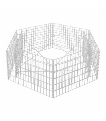 vidaXL Gabion Raised Bed | Silver | Galvanised Steel | 160x140x50 cm — Size: 160 x 140 x 50 cm
