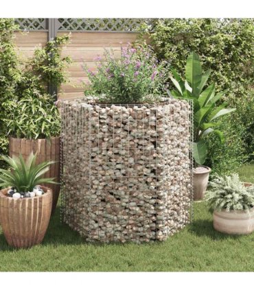 vidaXL Hexagonal Gabion Raised Bed 100x90x100 cm — Size: 100 x 90 x 100 cm