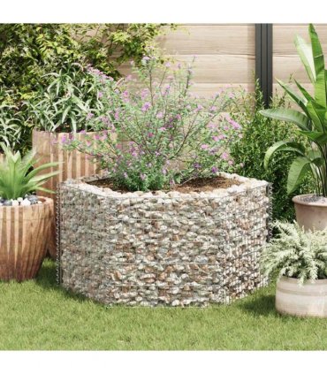 vidaXL Hexagonal Gabion Raised Bed 100x90x50 cm — Size: 100 x 90 x 50 cm