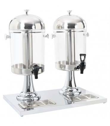 vidaXL Double Juice Dispenser Stainless Steel 2 x 8 L — Size: 56 x 35 x 57 cm
