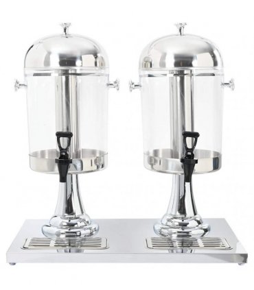 vidaXL Double Juice Dispenser Stainless Steel 2 x 8 L — Size: 56 x 35 x 57 cm