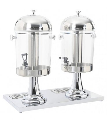 vidaXL Double Juice Dispenser Stainless Steel 2 x 8 L — Size: 56 x 35 x 57 cm