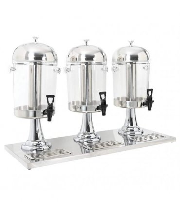 vidaXL Triple Juice Dispenser Stainless Steel 3 x 8 L — Size: 86 x 35 x 57 cm
