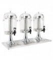 vidaXL Triple Juice Dispenser Stainless Steel 3 x 8 L — Size: 86 x 35 x 57 cm