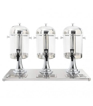 vidaXL Triple Juice Dispenser Stainless Steel 3 x 8 L — Size: 86 x 35 x 57 cm
